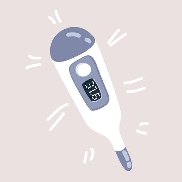 wektorowa ilustracja termometru do ciała - backgrounds body care thermometer degree stock illustrations