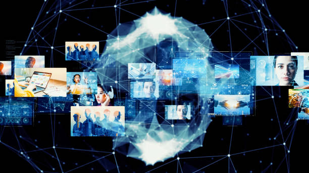 istock Digital contents concept. Social networking service. Streaming video. communication network. 1687992788