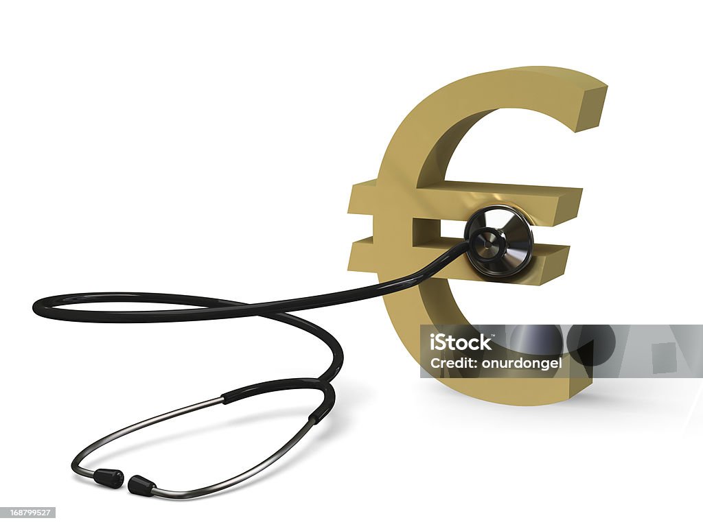 Financial Uncertainty Euro and Stethoscope Bankruptcy Stock Photo