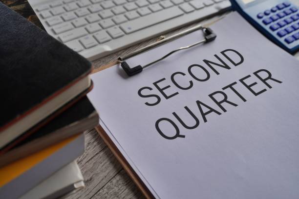 istock Close up image of paper clipboard with text SECOND QUARTER 1688008088