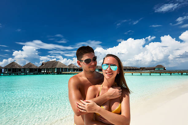 istock Couple on a beach at Maldives 168800829