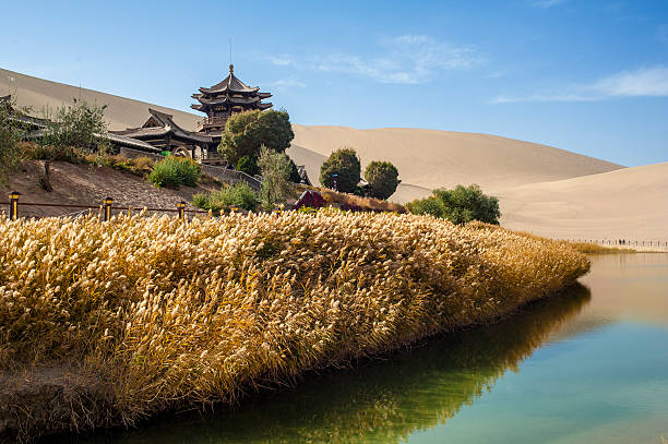 istock Crescent Spring and Mingyue Pavilion, Dunhuang of China 168801574