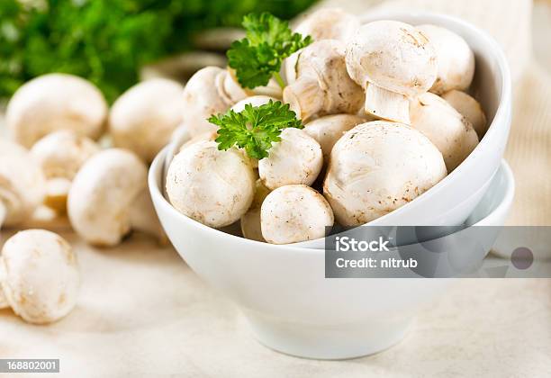 Fresh Champignon Mushrooms Stock Photo - Download Image Now - Edible Mushroom, Food, Freshness