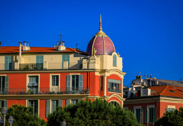 famous place massena in nice, french riviera, south of france - city of nice restaurant france french riviera imagens e fotografias de stock