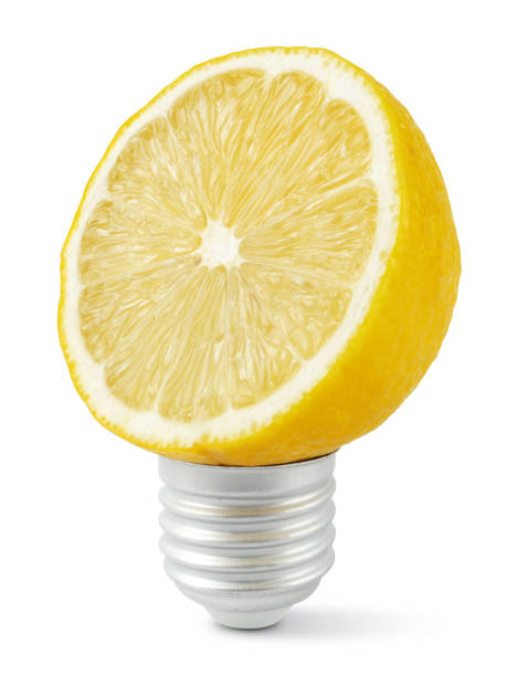 istock Lemon cut in half on the light bulb, Fresh idea, Bright idea 1688055492
