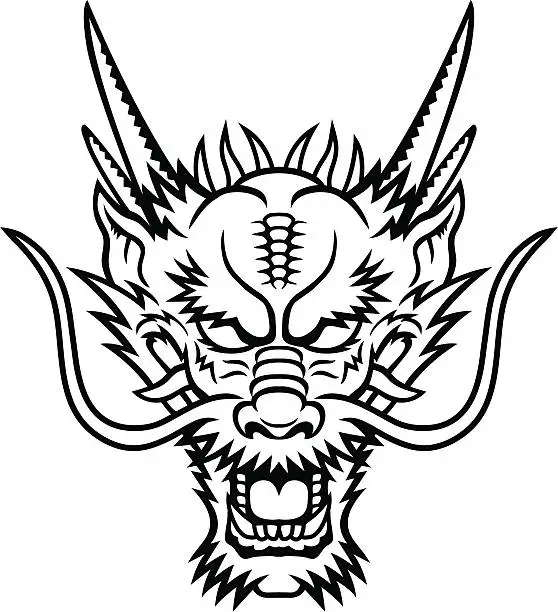Vector illustration of Dragon head