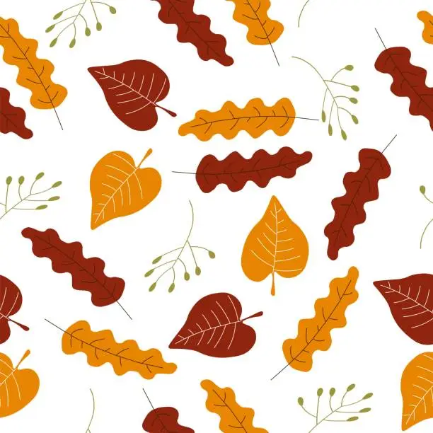 Vector illustration of Autumn leaves abstract background