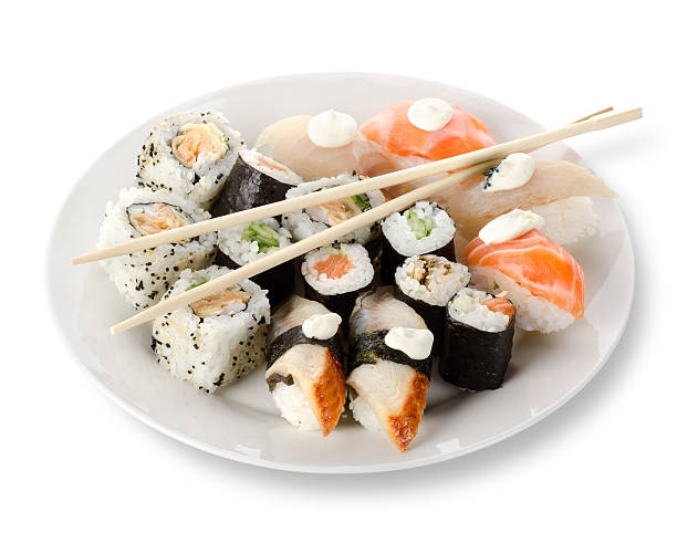 istock Rolls and sushi in a plate 168811852