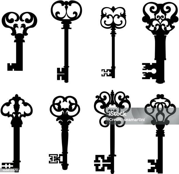 Alte Schlüssel Set Im Retrostil Stock Vektor Art und mehr Bilder von Schlüssel - Schlüssel, Alt, Altertümlich
