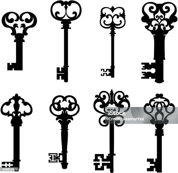 늙음 키 세트를 복고 스타일 열쇠에 대한 스톡 벡터 아트 및 기타 이미지 - 열쇠, 고풍스런, 오래된