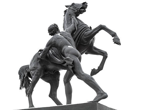 istock Horse Tamers sculpture isolated on white 168812093