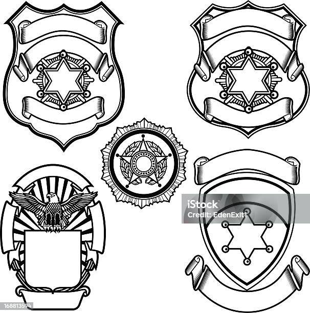 Vector Illustration Of Sheriff Badges Stock Illustration - Download Image Now - Police Badge, Vector, Police Force