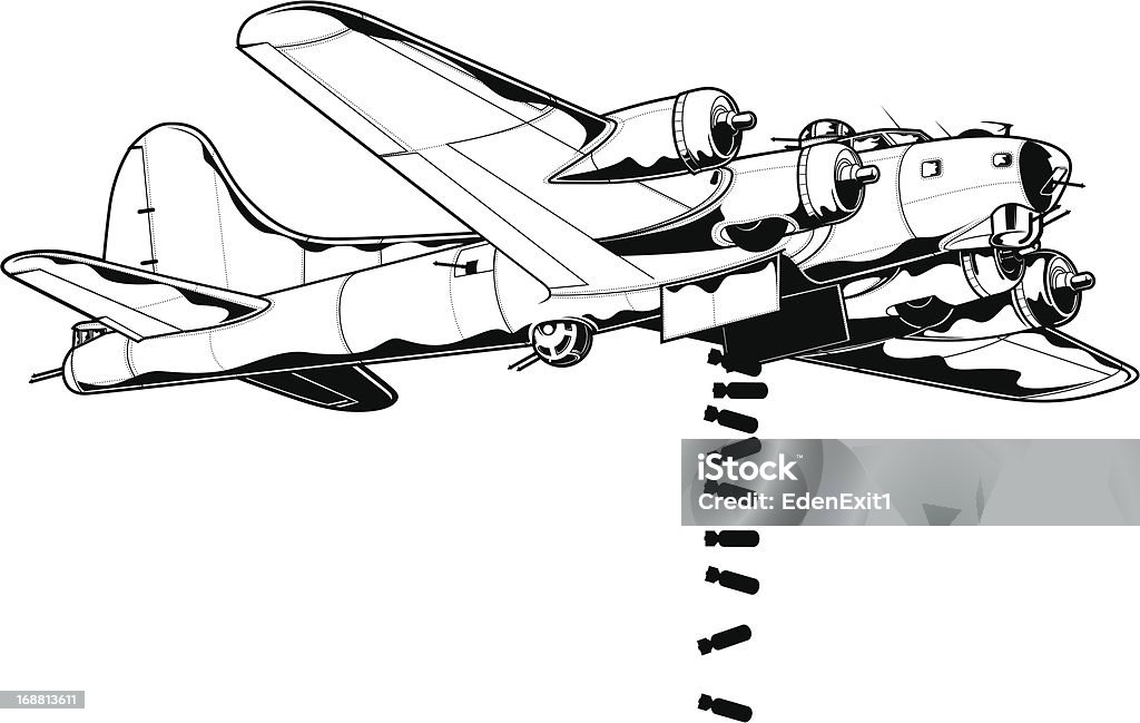 Vektor-illustration von Bomberjacken-Flugzeug - Lizenzfrei Bomber Vektorgrafik