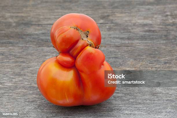 Photo libre de droit de Misshapen Tomates Sur Bois Vieilli Locaux banque d'images et plus d'images libres de droit de Laideur - Laideur, Tomate, Aliment