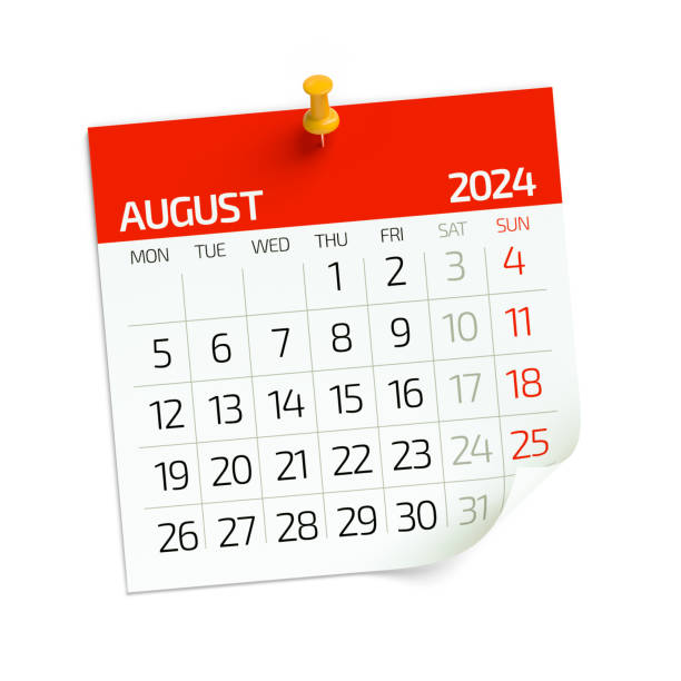 istock August 2024 - Calendar. Isolated on White Background. 3D Illustration 1688143392