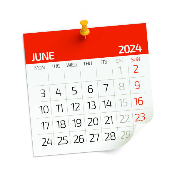 istock June 2024 - Calendar. Isolated on White Background. 3D Illustration 1688143625