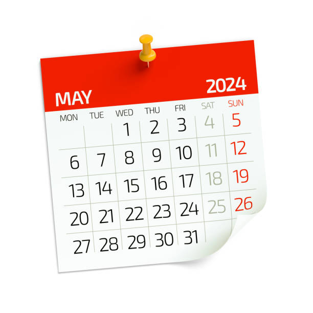 istock May 2024 - Calendar. Isolated on White Background. 3D Illustration 1688143731