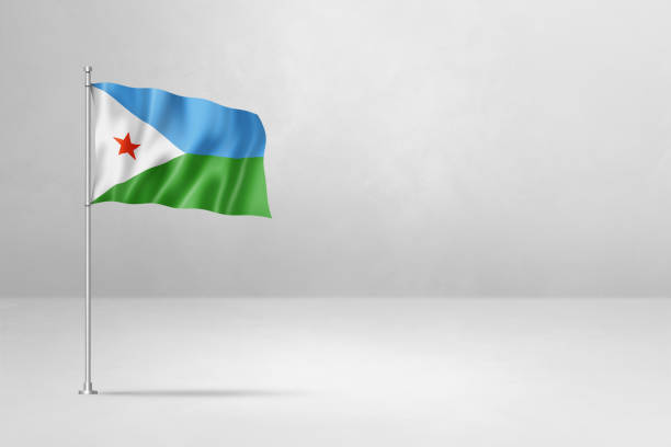 istock Djibouti flag isolated on white concrete wall background 1688145100