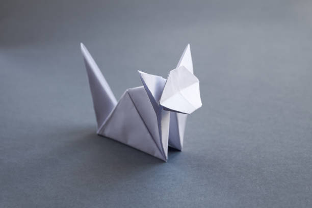 istock White paper cat origami isolated on a grey background 1688151137