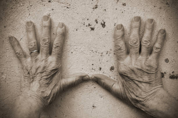 istock Senior Woman Hands on the wall 168816638