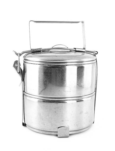 istock Silver Metal Tiffin, Food Container On White Background 168816974
