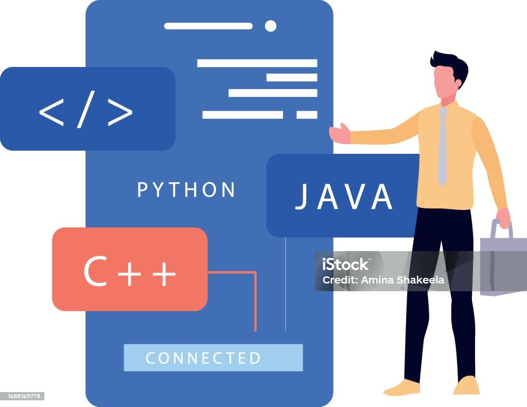 The Boy Is Coding Java Stock Illustration - Download Image Now ...