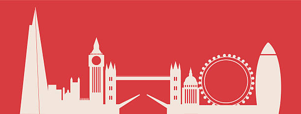 illustrations, cliparts, dessins animés et icônes de vue de london - london england skyline silhouette built structure