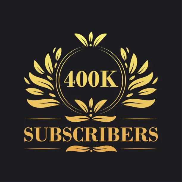 Vector illustration of 400K Subscribers celebration design. Luxurious 400K Subscribers logo for social media subscribers