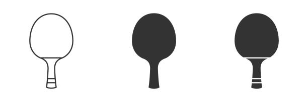 illustrations, cliparts, dessins animés et icônes de icône de raquette de ping-pong. illustration vectorielle. - tennis racket ball isolated