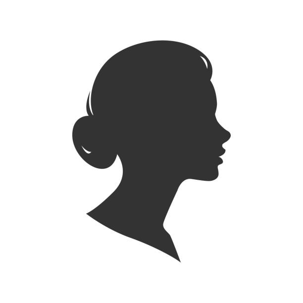 ilustraciones, imágenes clip art, dibujos animados e iconos de stock de silueta de rostro femenino. ilustración vectorial. - camafeo