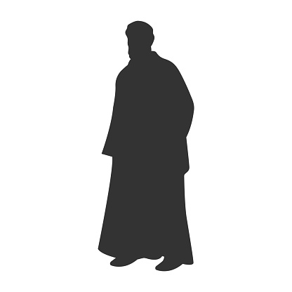 Muslim Arab man silhouette. apostle silhouette. Vector illustration