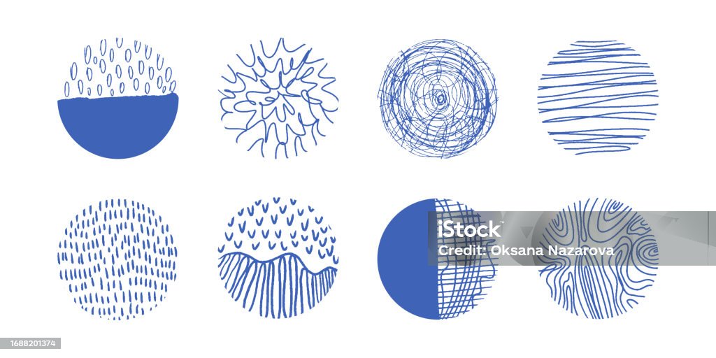 Rounded Blue Vector Pattern Set Of Round Abstract Blue Patterns Backgrounds Stock Illustration ...