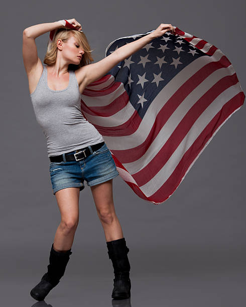 istock Female Holding An American Flag 168820180