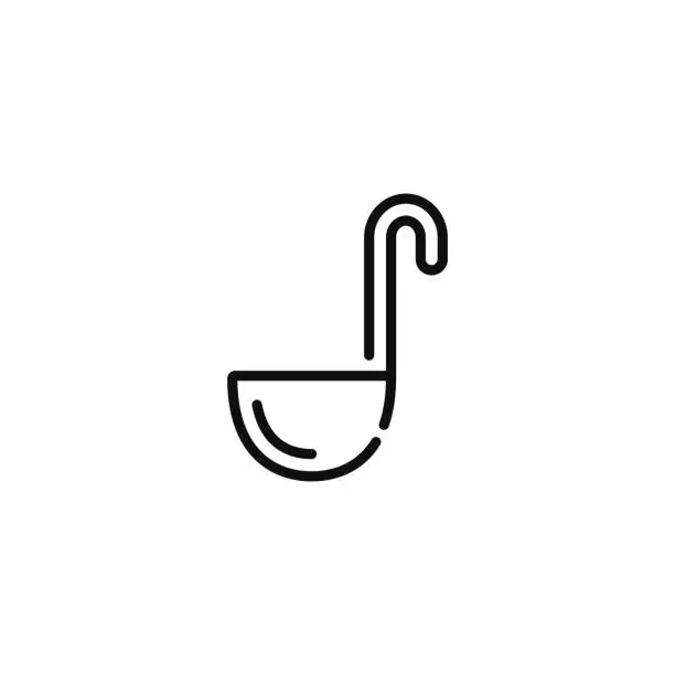 Vector illustration of Ladle line icon isolated on white background