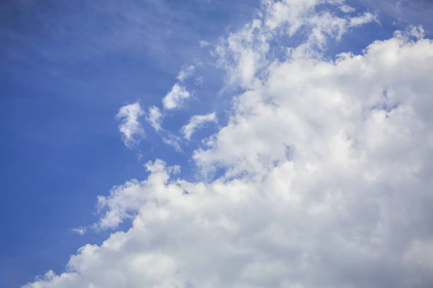 istock Clear blue sky with white fluffy clouds. Atmosphere background or wallpaper 1688204683