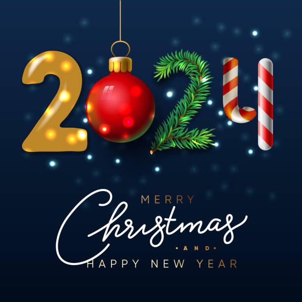 Merry Christmas and Happy New Year 2021 greeting card, vector illustration. vector art illustration