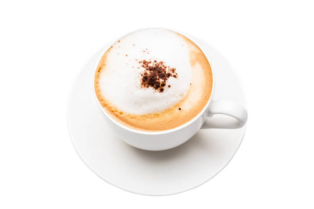 istock Top view Cup of hot coffee cappuccino Isolated 1688213928