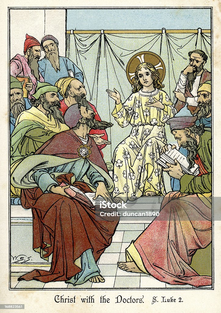 Christ avec les médecins - Illustration de Antiquités libre de droits