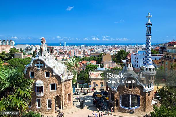 Park Guell View On Barcelona Spain Stock Photo - Download Image Now - Antoni Gaudí, Architecture, Barcelona - Spain