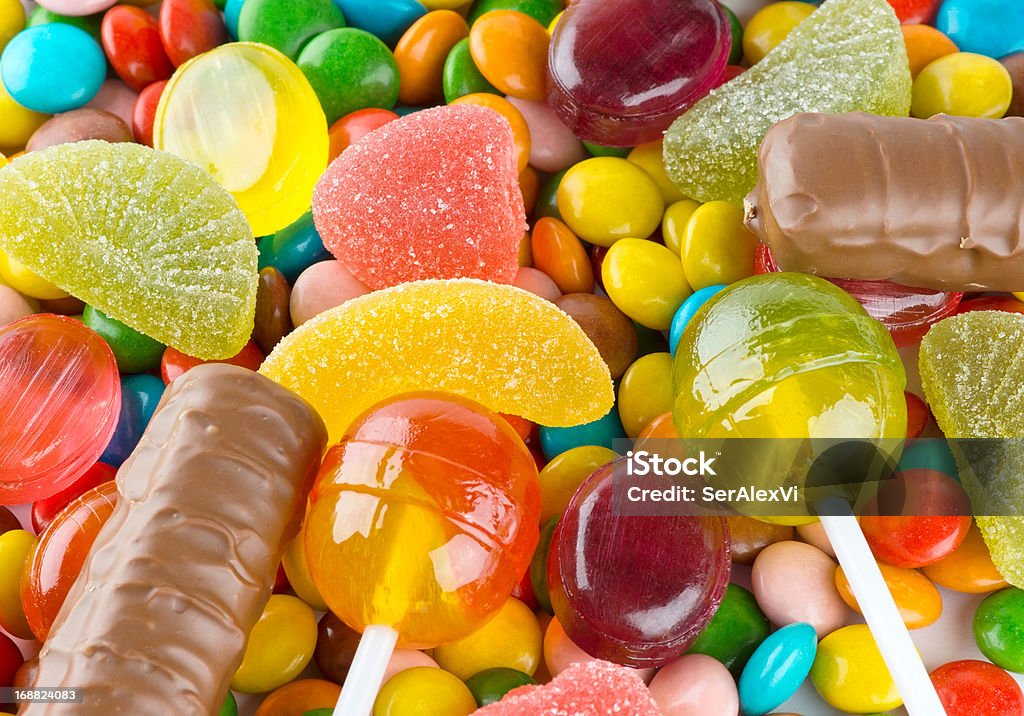 Mixed colorful candies background Candy Stock Photo