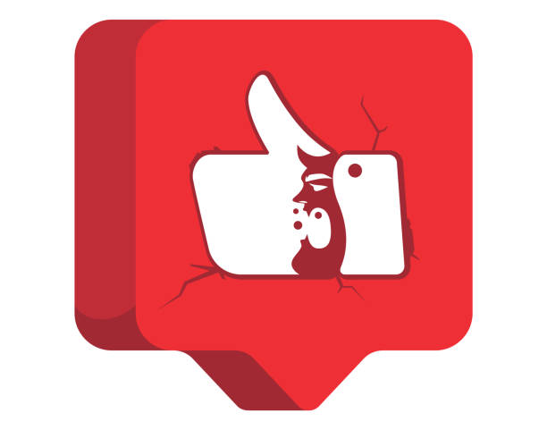 thumbs up with angry devil icon vector illustration of thumbs up with angry devil icon cartoon devil with speech bubble stock illustrations