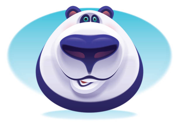 funny panda head icon vector illustration of funny panda head icon are panda bears aggressive stock illustrations