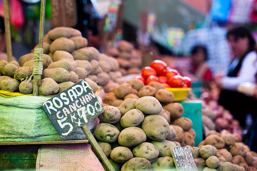 Potatoes sold at a local market.