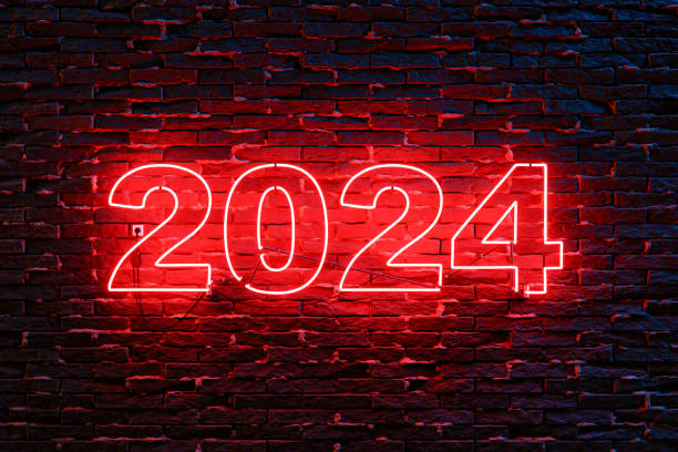 istock red neon 2024 sign on a brick wall 1688296355