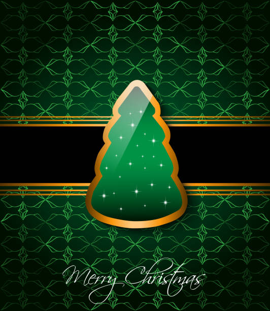 2024年の優雅な古典的なクリスマスの挨拶の背景に、チラシの招待状に最適な素敵な木。 - 24120点のイラスト素材��／クリップアート素材／マンガ素材／アイコン素材