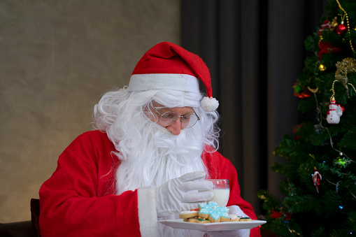 Daily life of Santa Claus. Christmas, New year and holiday concept.