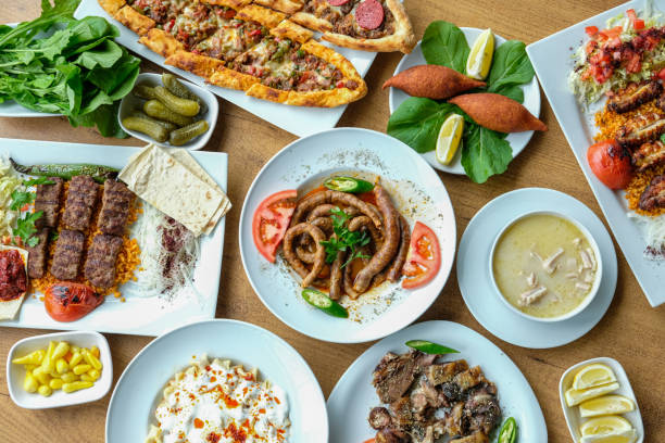 istock Various meat dishes and Turkish pastries 1688324740