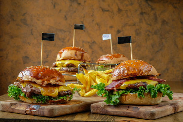 istock Various dishes of burgers with meat 1688324783