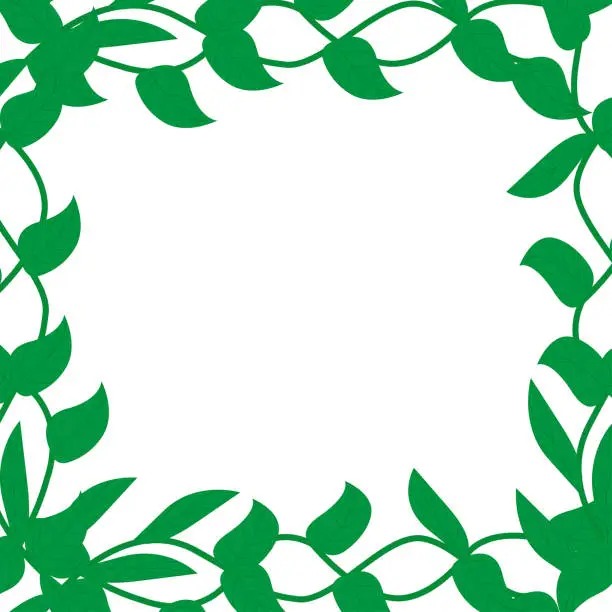 Vector illustration of Climbing plants around the frame.