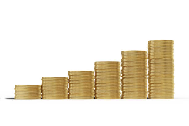 istock Stack of gold coin isolated on white background with earning profit business concept. Stack of gold coin isolated. Stack of gold coin isolated 3D render 1688352726